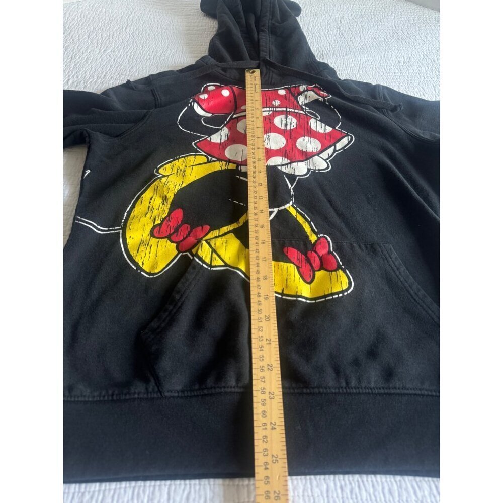 DISNEY Parks Minnie Mouse Pullover Womens Hoodie Sweatshirt Bow Ears SZ XL Black - Picture 6 of 9